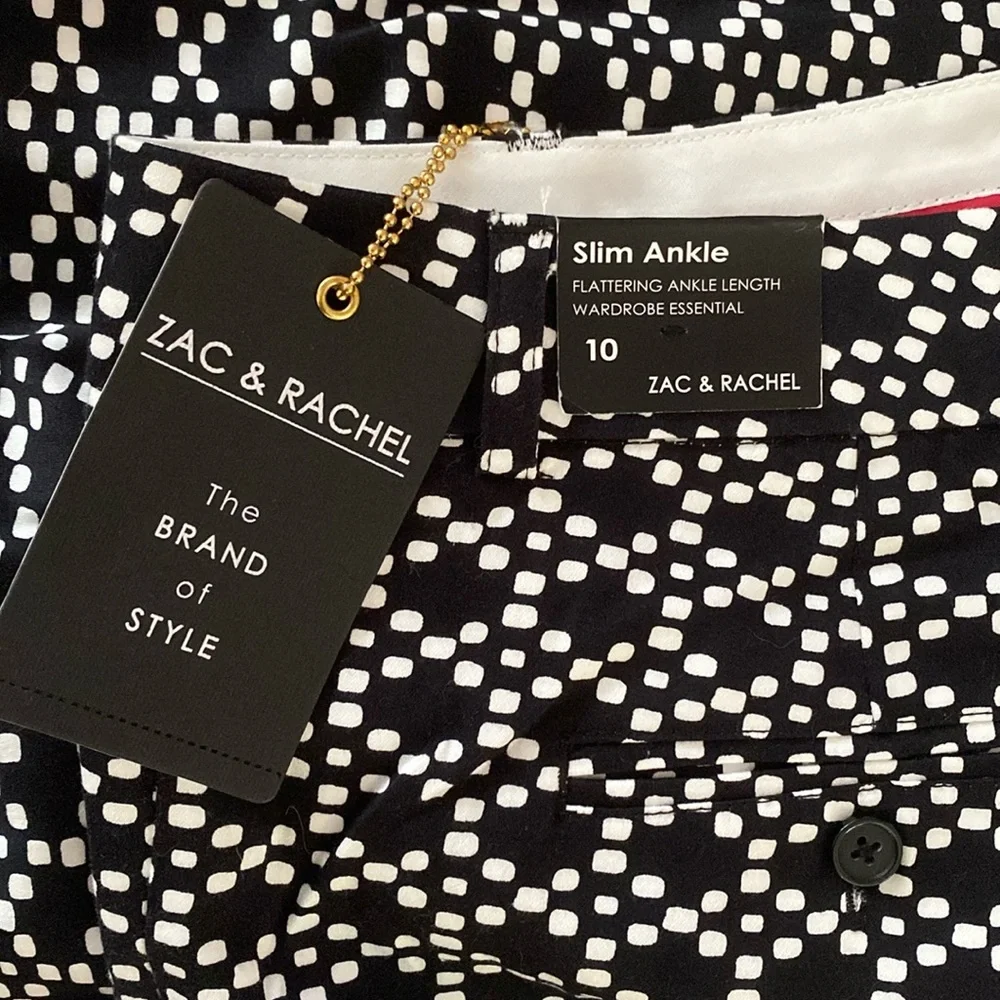 ZAC & RACHEL Dot Print Slim Ankle Pants - Picture 1 of 8